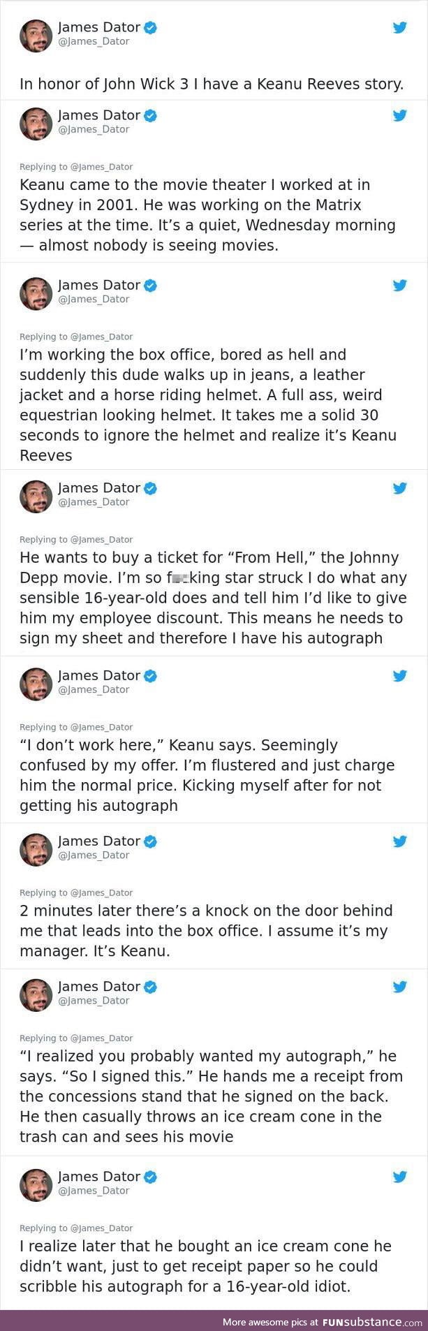 Just another story of Keanu Reeves being Bro
