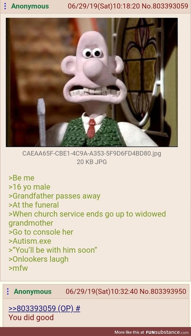 Anon goes to a funeral