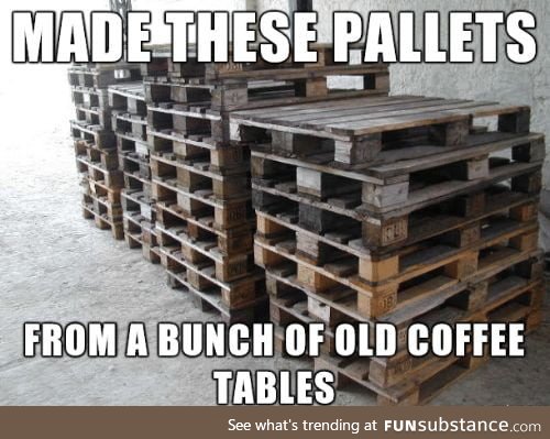Tables to pallets