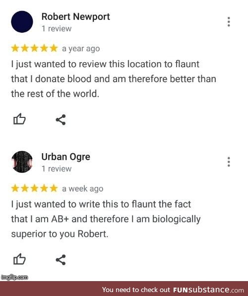 I found this in the reviews of my local blood donation center