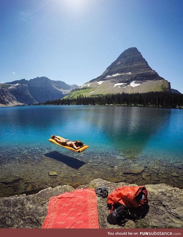 Crystal clear lake in Montana