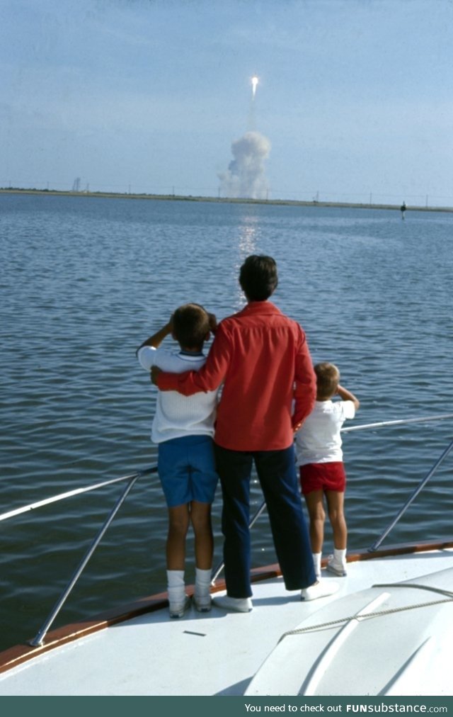 Neil Armstrong's family watching him launch to the Moon