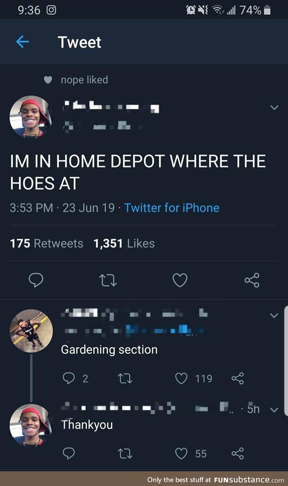 That hoe over there