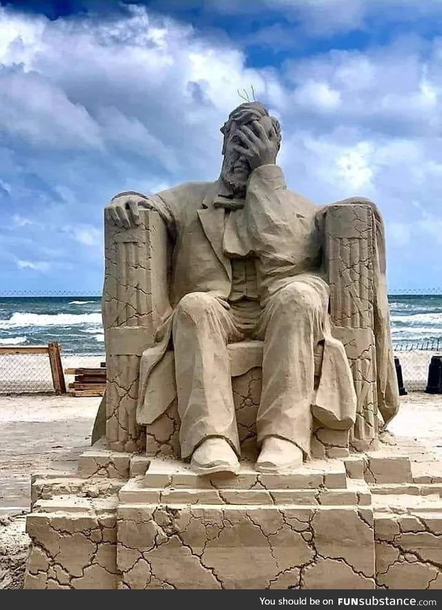 Winning sand sculpture