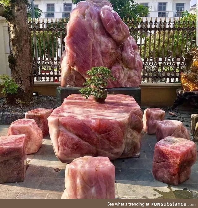Crystal furniture set that looks like raw meat