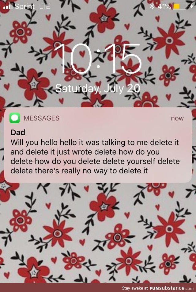 My gf's dad got his first iPhone. This is him trying to message her using speak-to-text