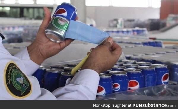 UAE exports Saudi Arabia 480.000 cans of Heiniken disguised as Pepsi