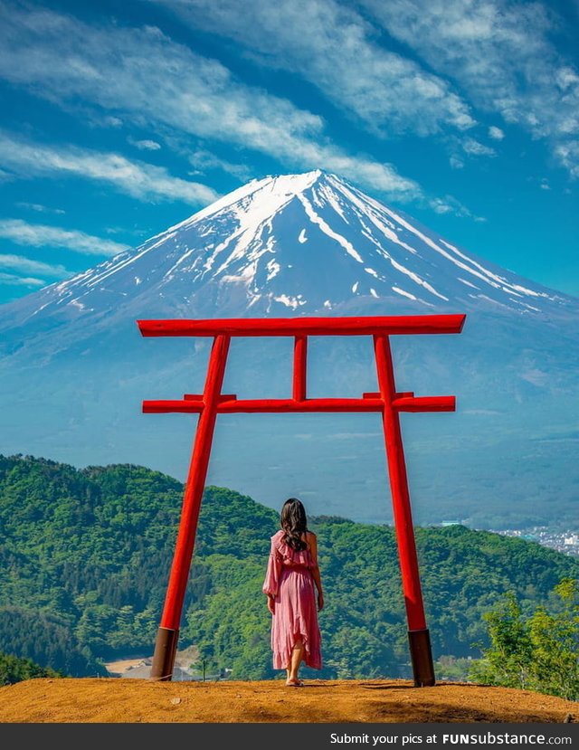 Mt. Fuji merging with the sky, Japan