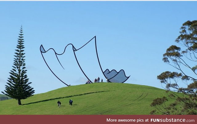 There's a giant sculpture in New Zealand that gives the illusion of being a cartoon