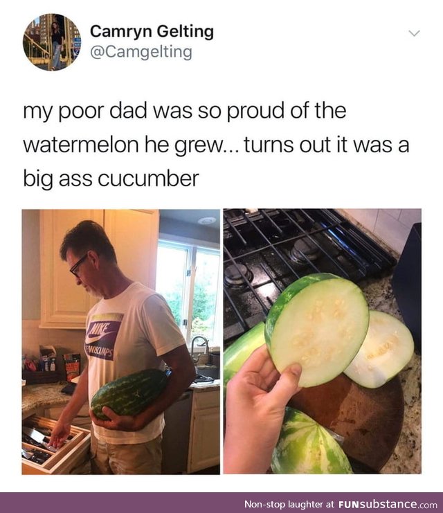 That's a huge cucumber