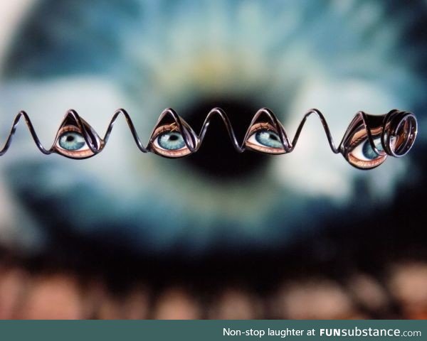 Photographer Rachael B placed some water drops onto a metal spring and captured the