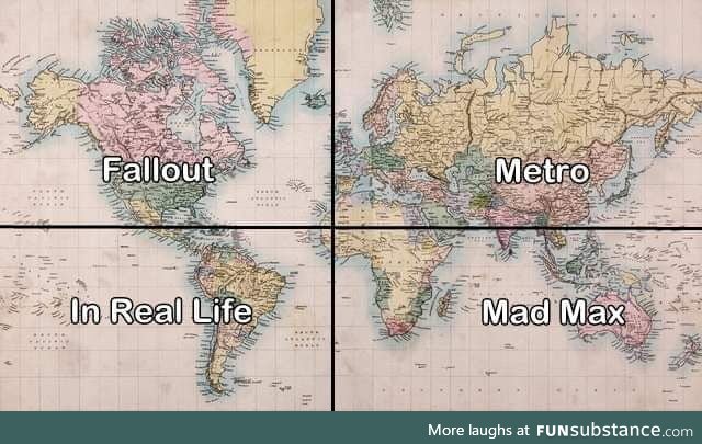 Where games with post-apocalyptic setting are located