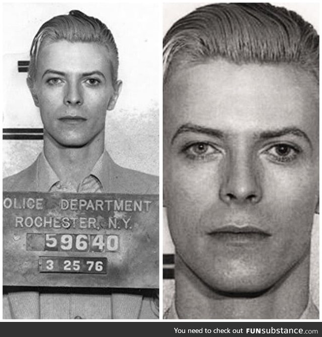 On March 21, 1976, David Bowie was arrested in New York for marijuana possession. This