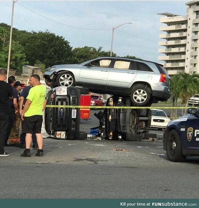 This is the strangest car crash ever