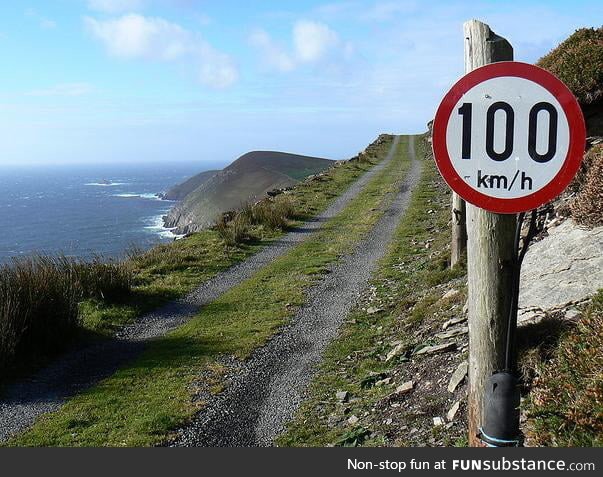 In Ireland, we have 'dare' road signs instead of limits