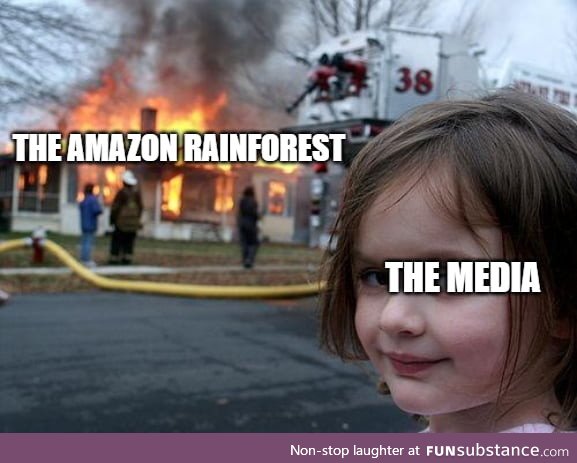 The Amazon rainforest is on fire, and the media's not giving attention towards it