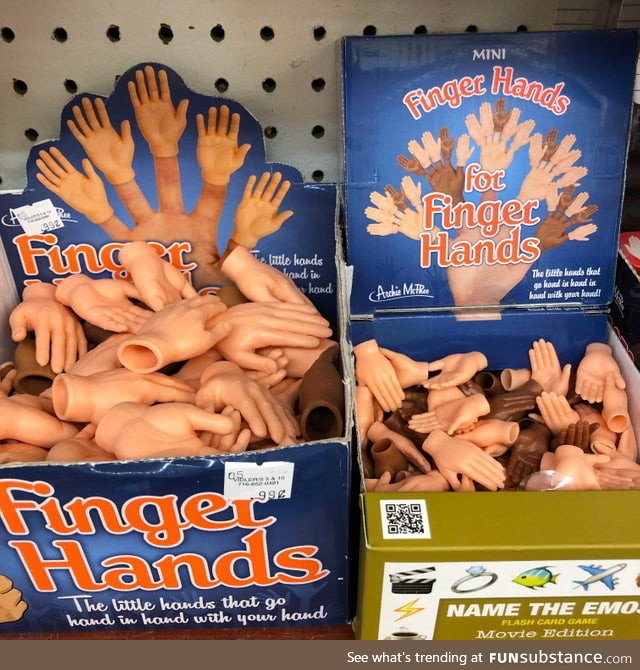 This store has finger hands and finger hands for the fingers of the finger hands