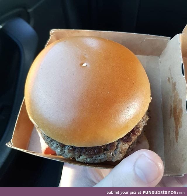 Burger with only one sesame seed on it