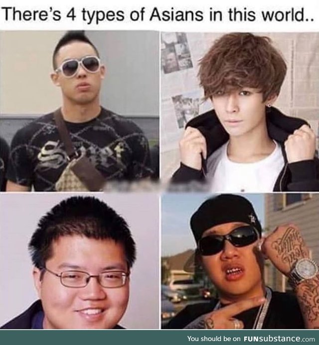Hurts to know that I'm the bottom left type of Asian