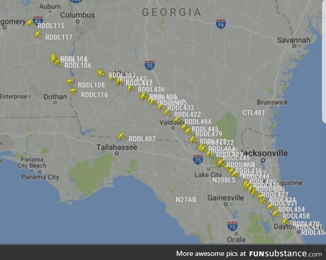 This is what it's like when an entire fleet of  aircraft evacuate