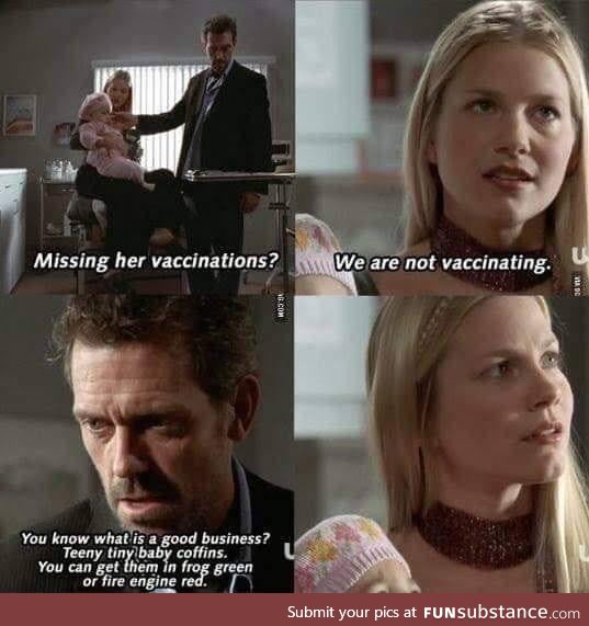 House and an anti-vaxxer
