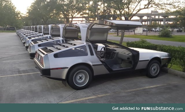 Lined up all the DeLoreans at work a few nights ago to take some photos...Thought this