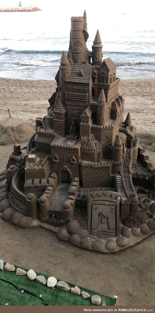 This sand castle somebody built in the beach