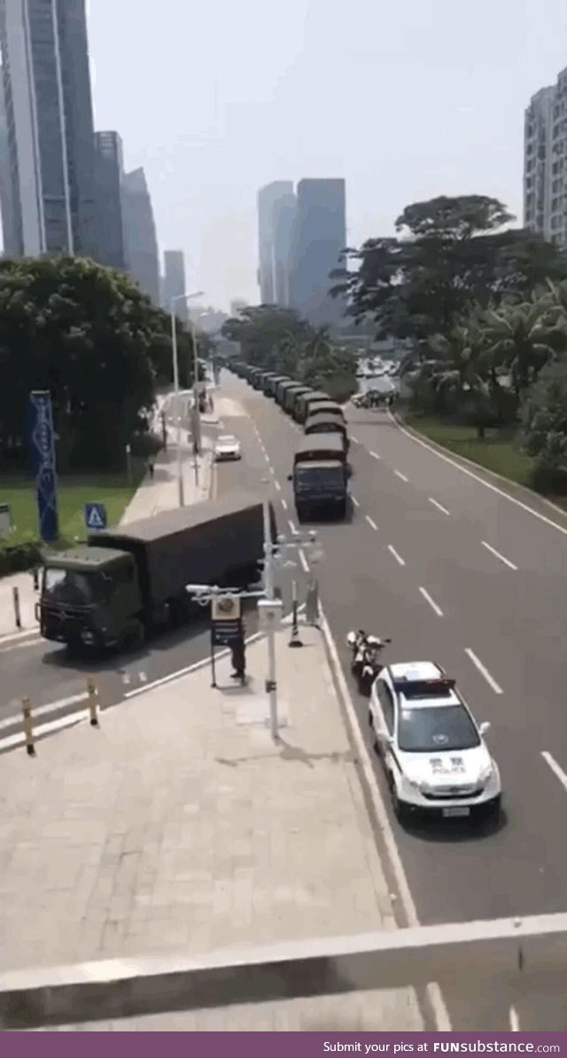 Just the Chinese army mobilizing around Hong Kong... Nothing to see here, avert your