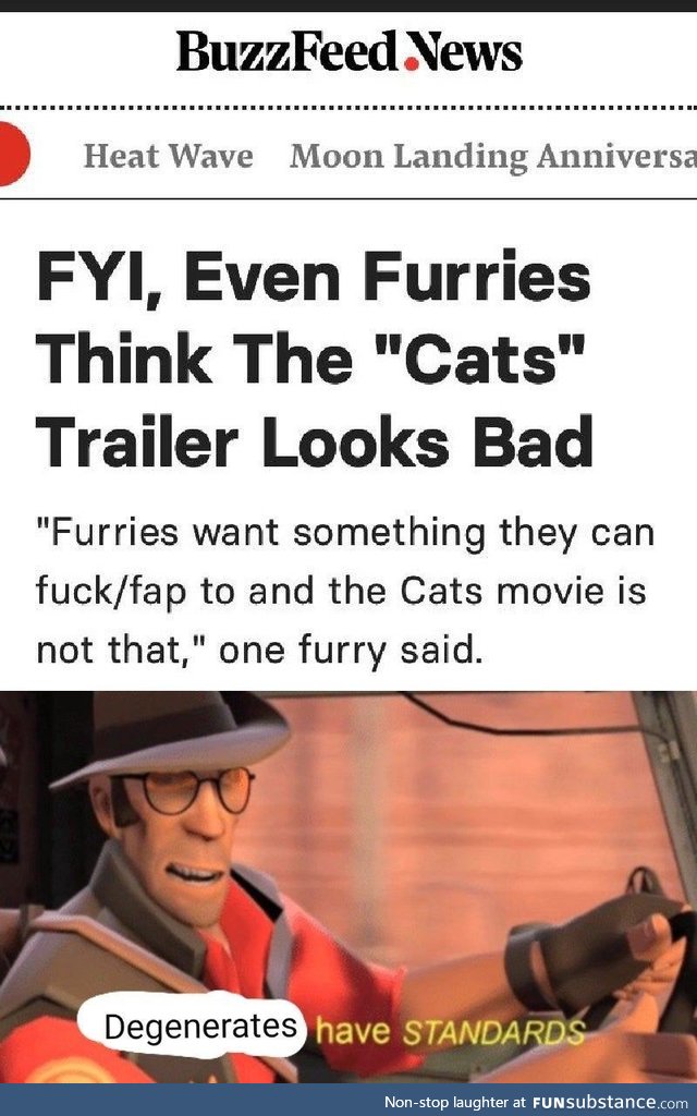 Never thought of furries having standards