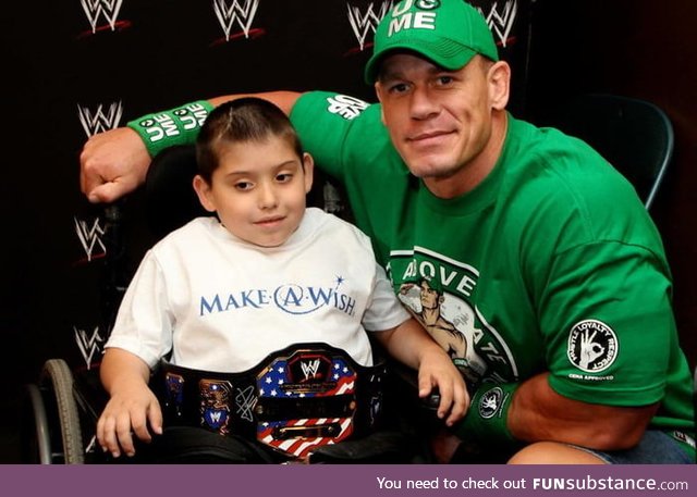 Over 11 years, John Cena has granted 500 wishes for the Make-a-Wish Foundation. That