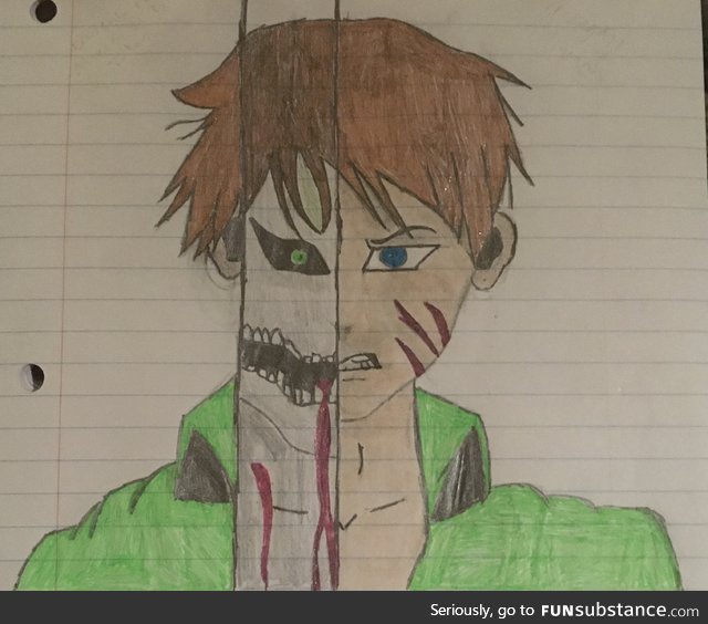 Finished drawing of Eren Yaeger on Aot