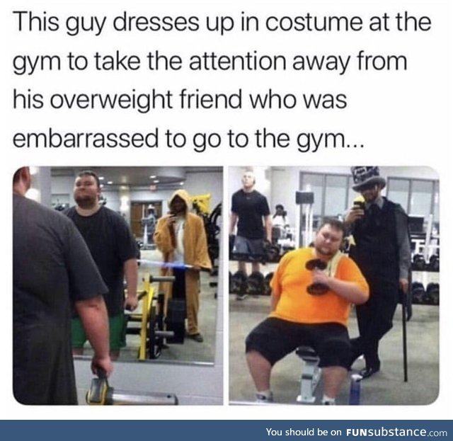 Friend helping his buddy feel confident