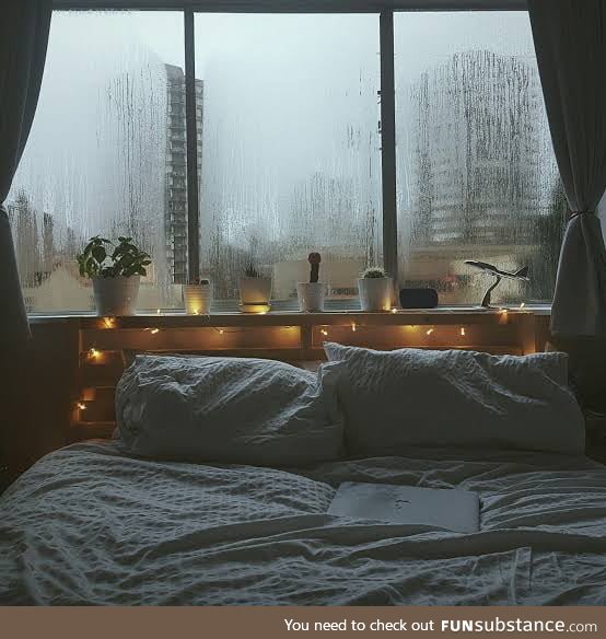Nothing is better than the sound of heavy rain while you are falling asleep