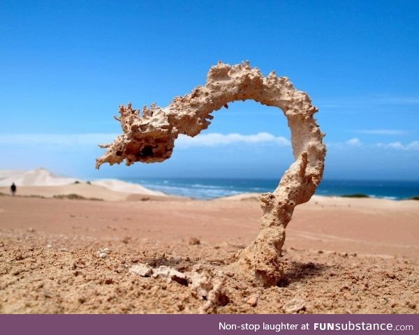 Sand struck by lightning