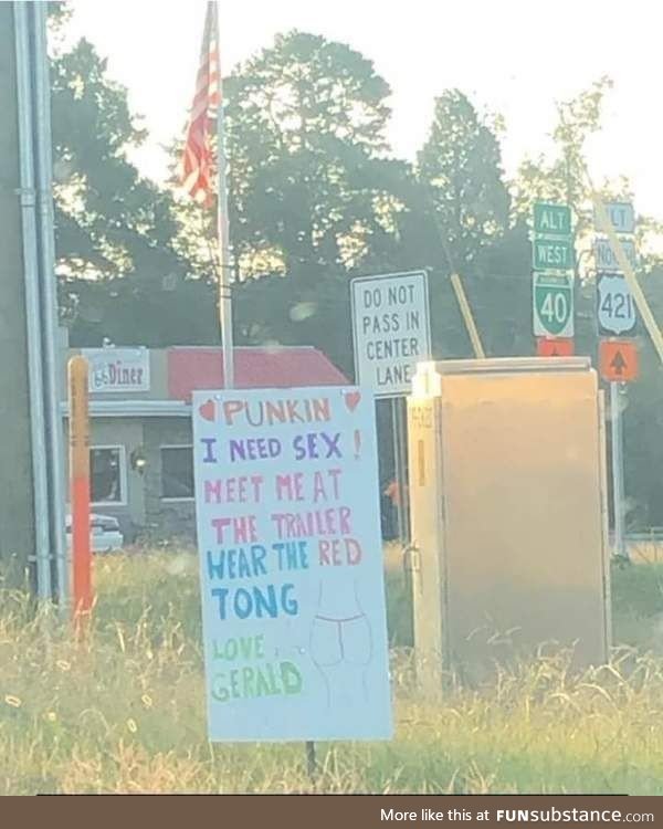 Friend saw this sign in her neighborhood! I hope Punkin is ready!