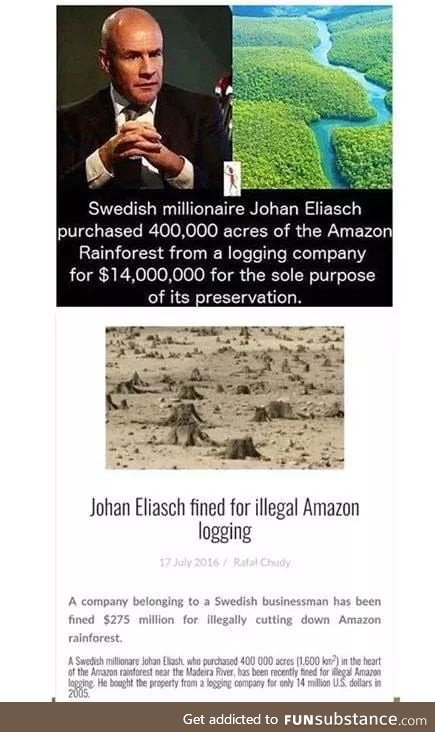 POS buys acres on amazon for "preservation" instead illegaly logs it