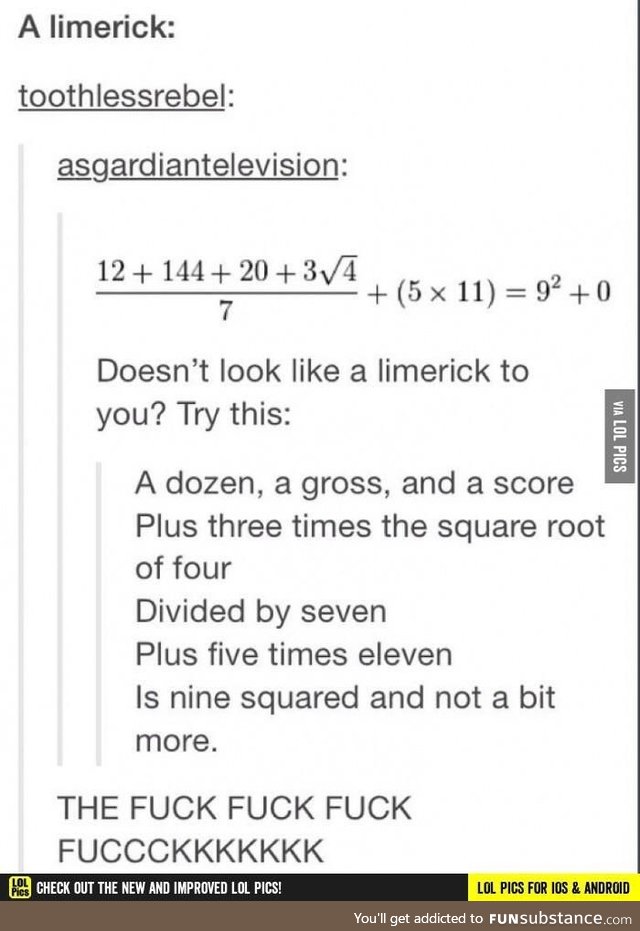 A maths limerick!