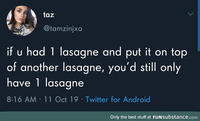 Lasagna is complicated