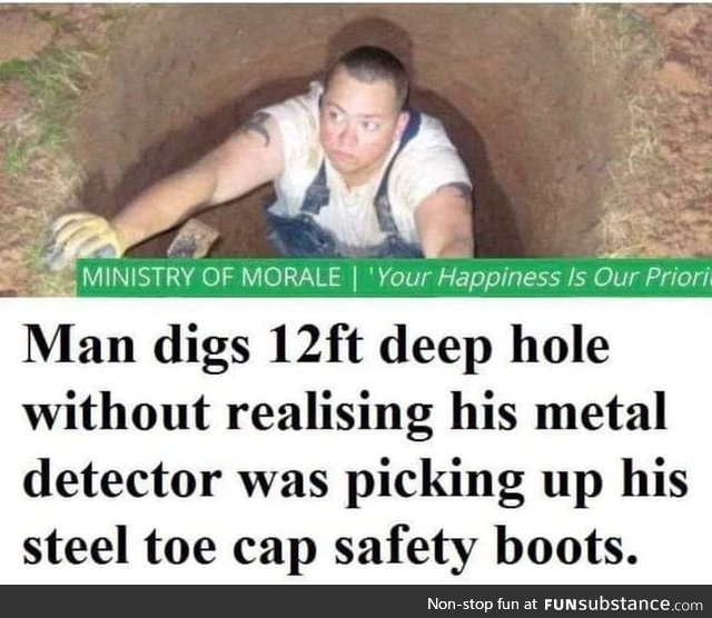 Wearing steel toe boots while metal detecting
