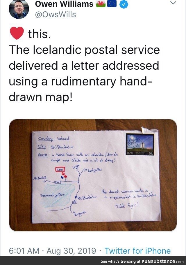 The Icelandic Postal Service does good work