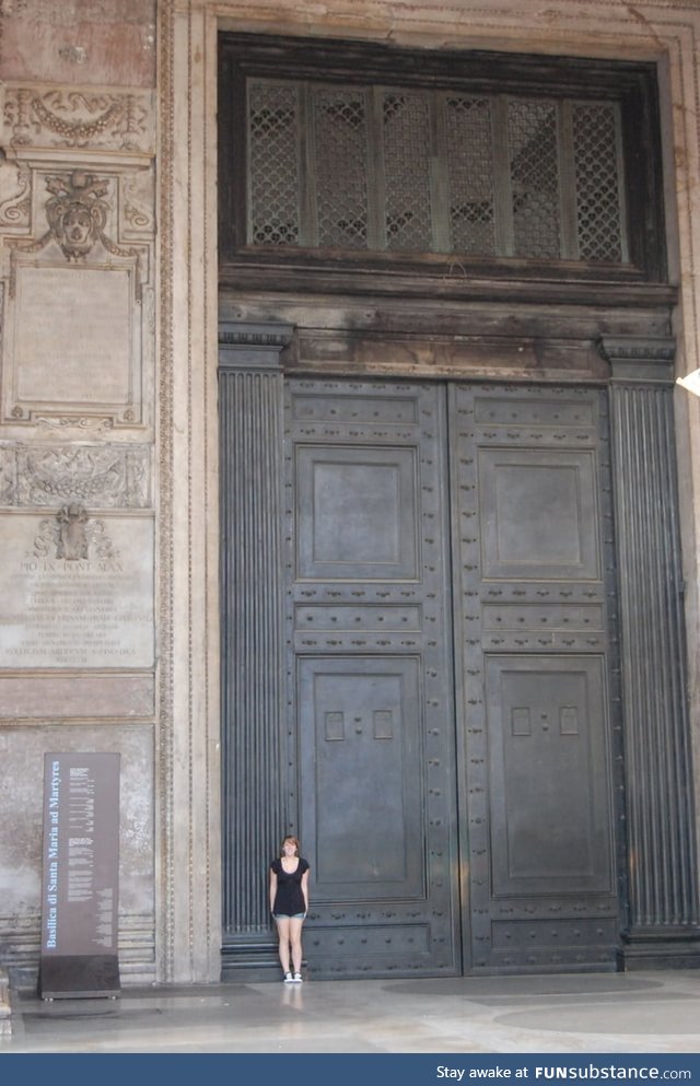 The oldest door still in use in Rome. Cast in bronze for emperor Hadrian'