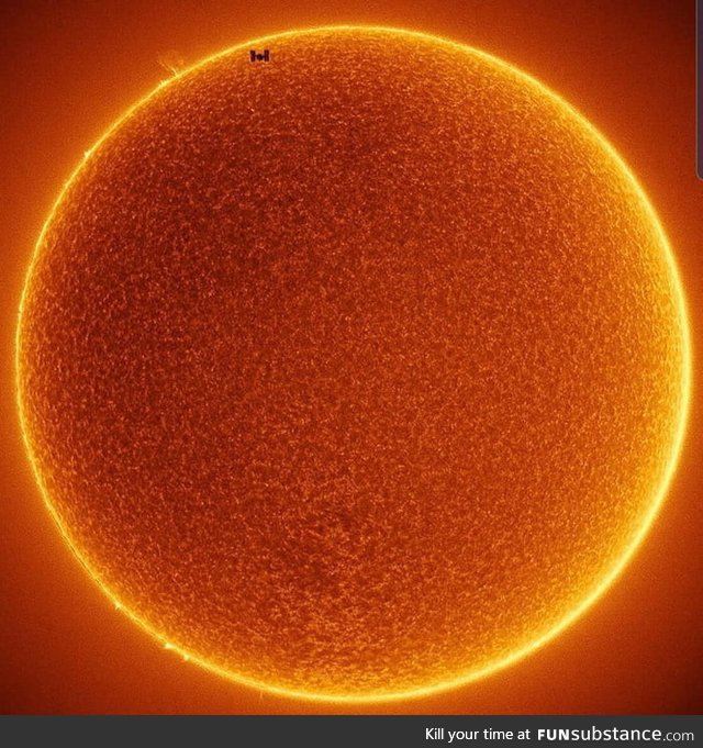 The ISS in front of the Sun