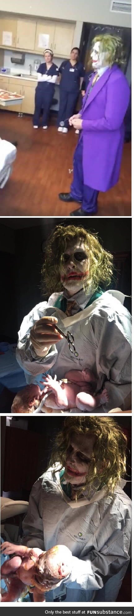This doctor was at a Halloween party and one of his patients went into labor
