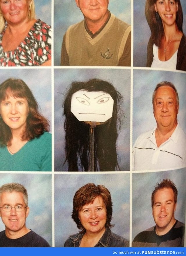One of the teachers was absent for photo day: They improvised