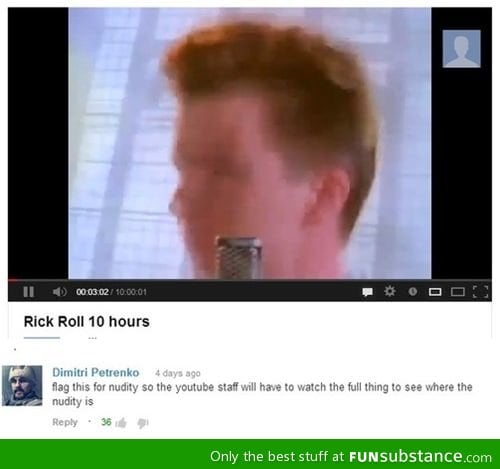 Rick rolling the youtube staff