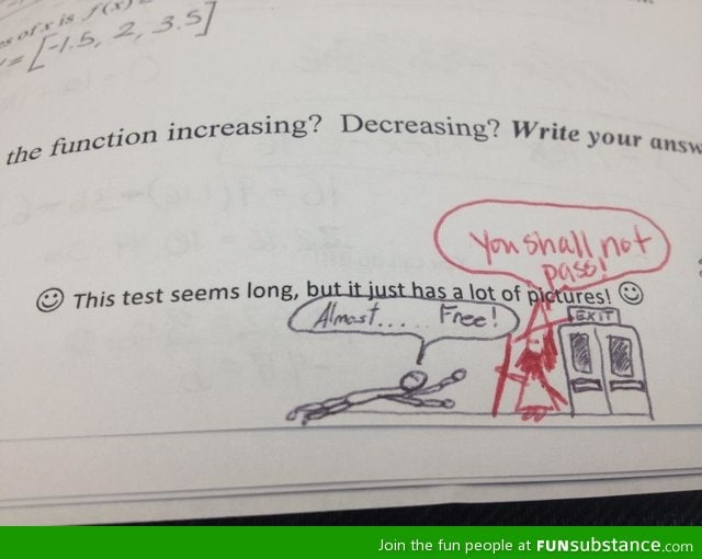Math teacher responds to a doodle he drew on his test