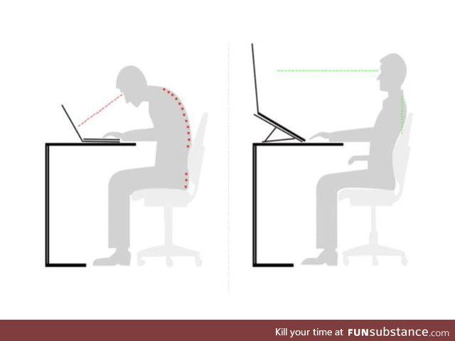 Not only does this laptop stand improve your posture, it also DOUBLES THE SIZE OF YOUR