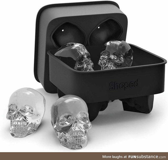 3D Skull Flexible Silicone Ice Cube Mold Tray