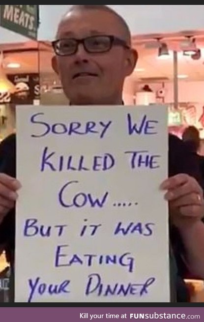 This vegan counter protester on the news