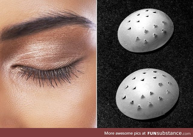 Spiky contacts used by morticians to keep the eyelids of the dead closed at funeral